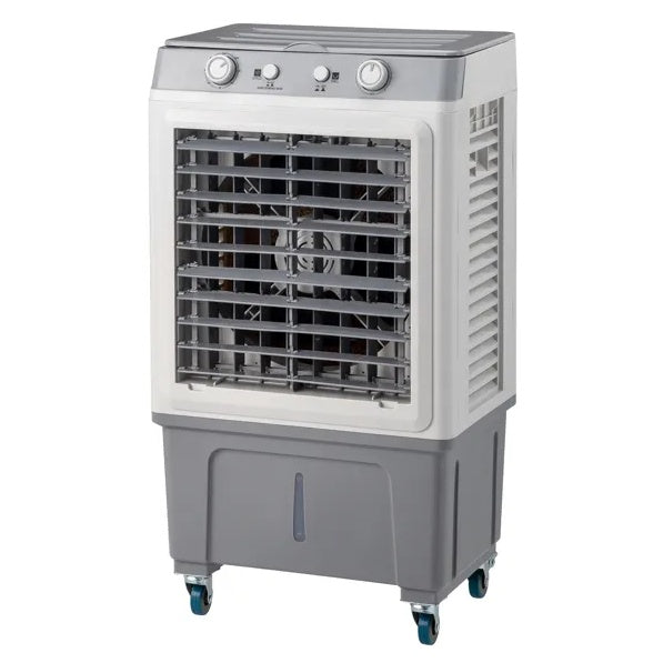 3 In 1 Portable Evaporative Cooler,Indoor,Outdoor,2353CFM Personal Air Cooler,7.9 Gal Large Water Tank & Scroll Casters, 4 Ice Packs,White, Manual Control