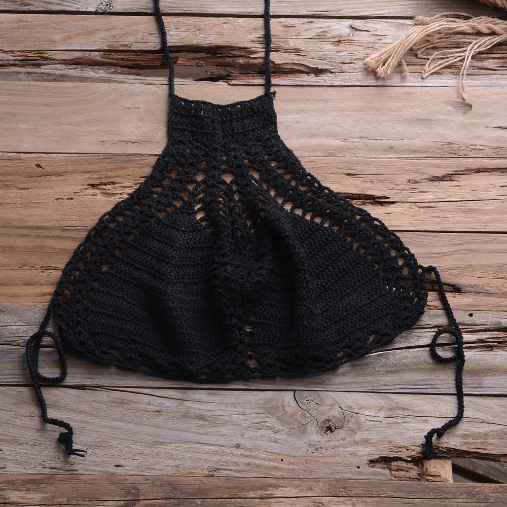 Openwork braided strap bikini