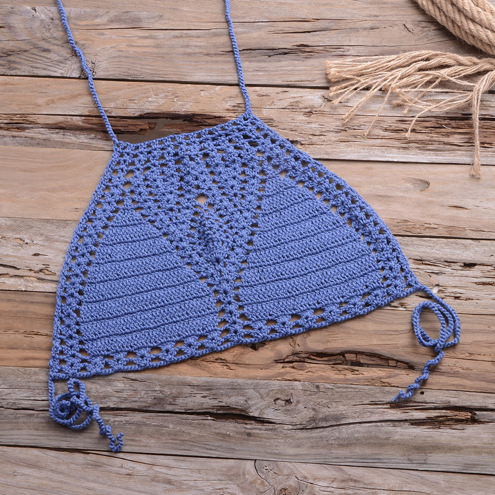 Openwork braided strap bikini