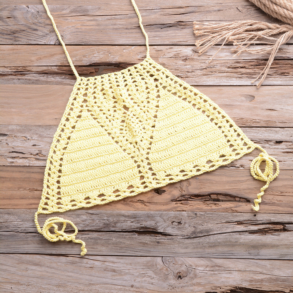 Openwork braided strap bikini