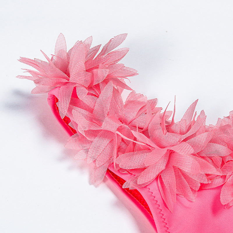 New Style Swimsuit Female Generation Split Baby Pink Lace Swimsuit Wholesale Foreign Trade Cross-Border Children'S Bikini