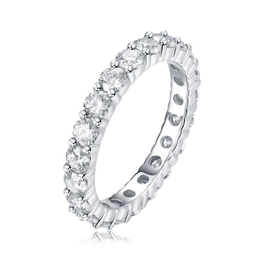 Luxury Fashion Diamond Ring, Row Diamond Ring, Moissanite Silver Ring, Jewelry