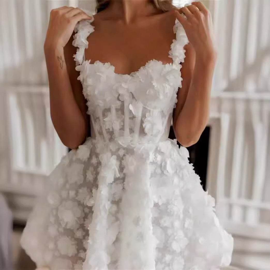 تصوير السفر فستان زفاف خفيف الوزن يمكن ارتداؤه يوميًا عالي الجودة