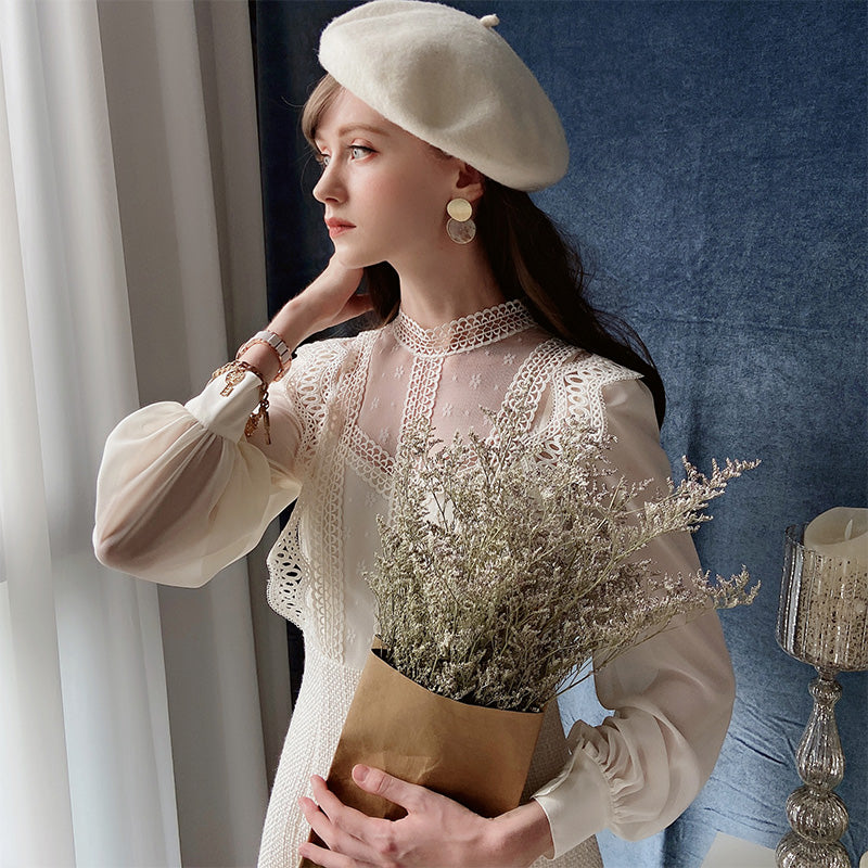 Design niche lace dress with gentle wind and luxury