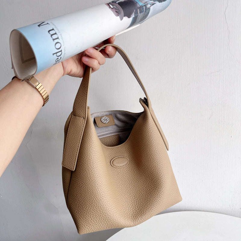 Ladies Casual Soft Leather Vegetable Basket Bag