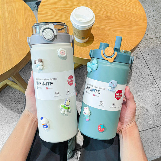 316 Stainless Steel Insulated Mug For Men And Women With Straw, Dual Purpose Drinking Cup, Large Capacity Portable Thermos