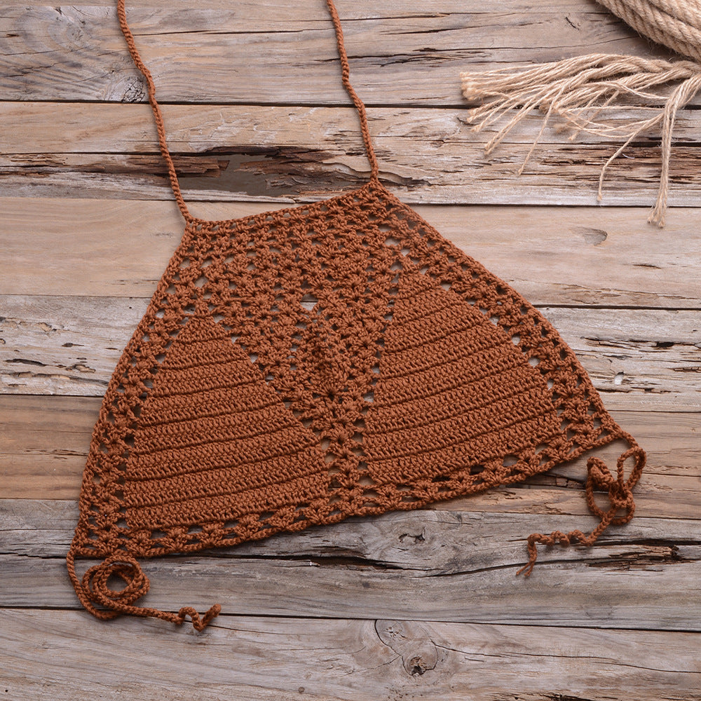 Openwork braided strap bikini