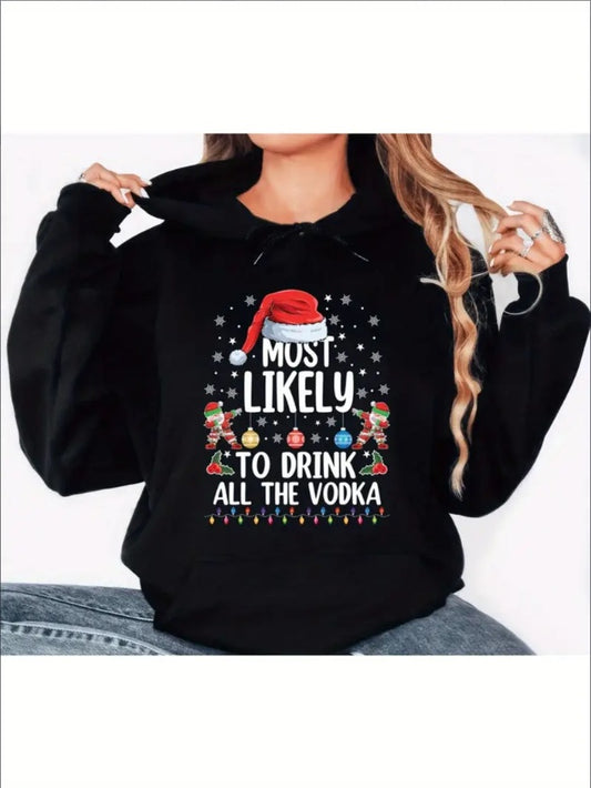 Custom Most Likely To Christmas Hoodie, Family Christmas Unisex Hoodies, Funny Christmas Hooded Sweatshirt, Matching Most Likely Hoodie