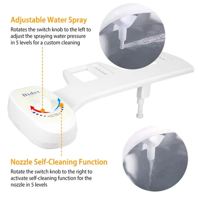 Bidet Water Spray No Electric Mechanical Bidet Toilet Seat Attachment