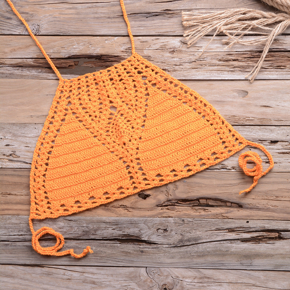 Openwork braided strap bikini