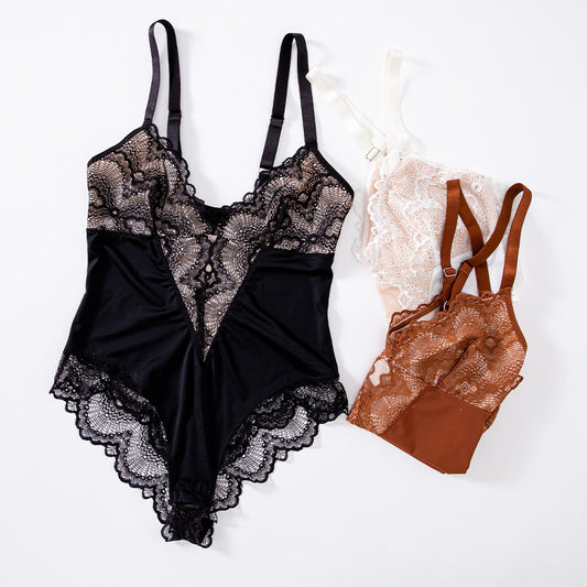 مشد نسائي من قطعة واحدة من الدانتيل بتصميم مخصص