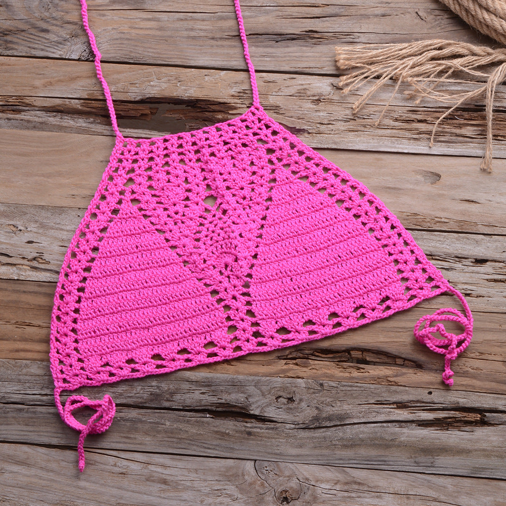 Openwork braided strap bikini