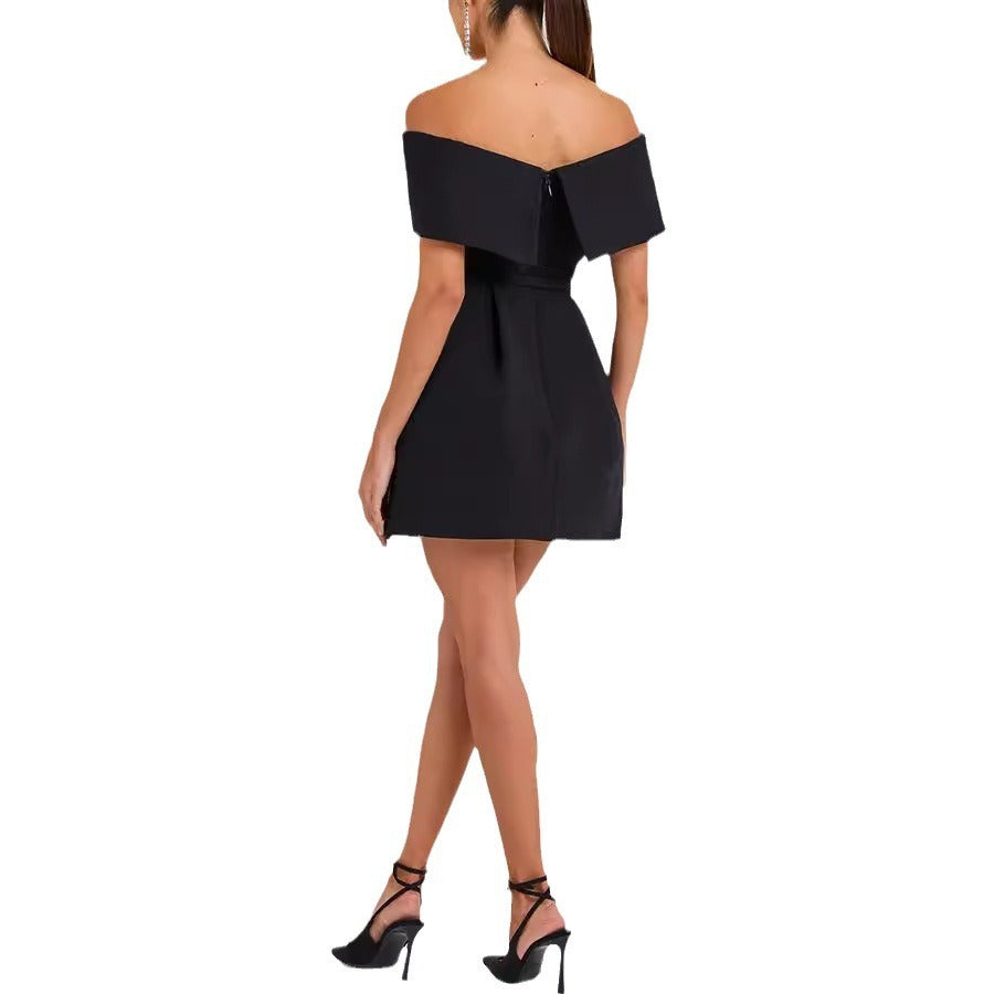 Waist Belt Off-shoulder Dress
