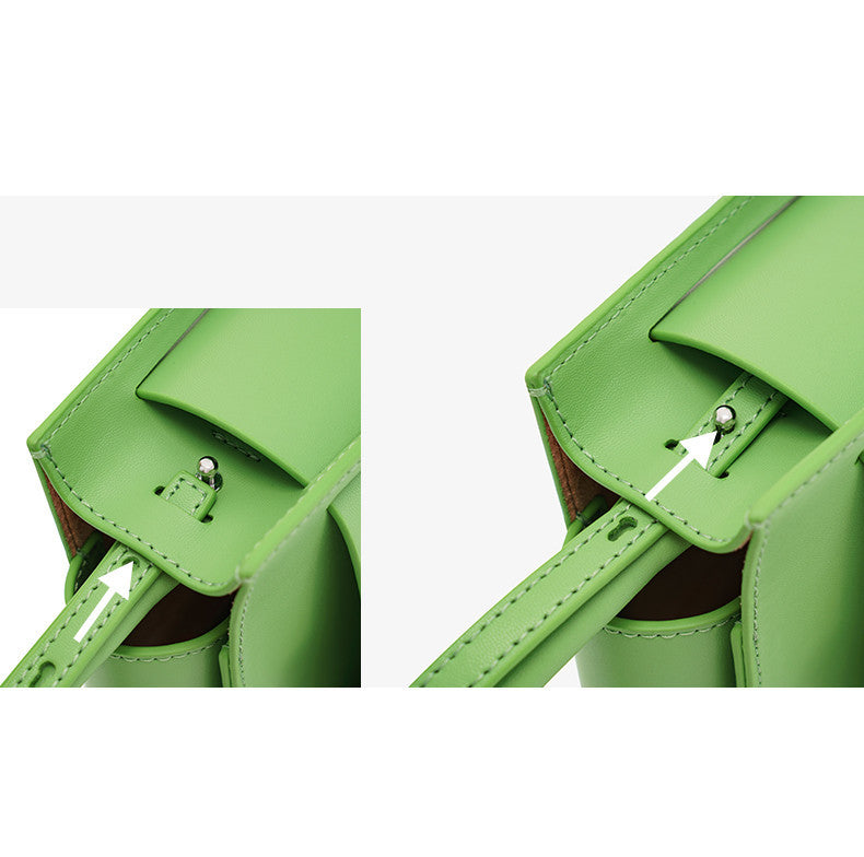 Sac messager haut de gamme à motif de diamant vert, petit format carré