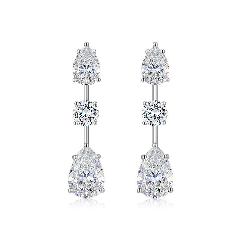 Light Luxury Long Earrings 925 Sterling Silver Moissanite