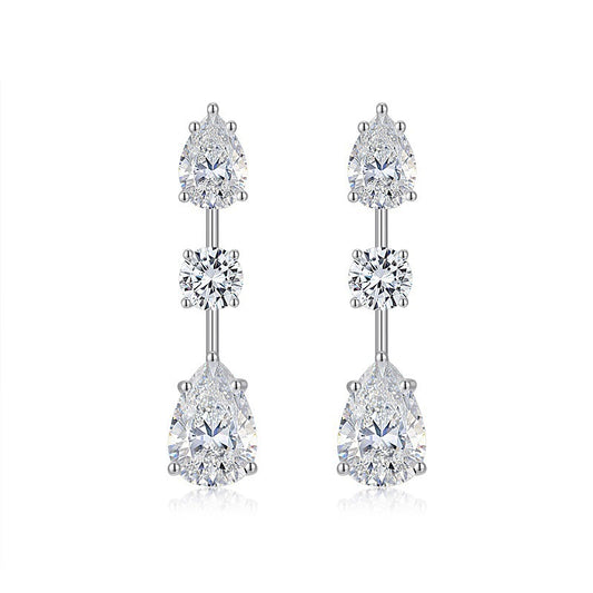 Light Luxury Long Earrings 925 Sterling Silver Moissanite