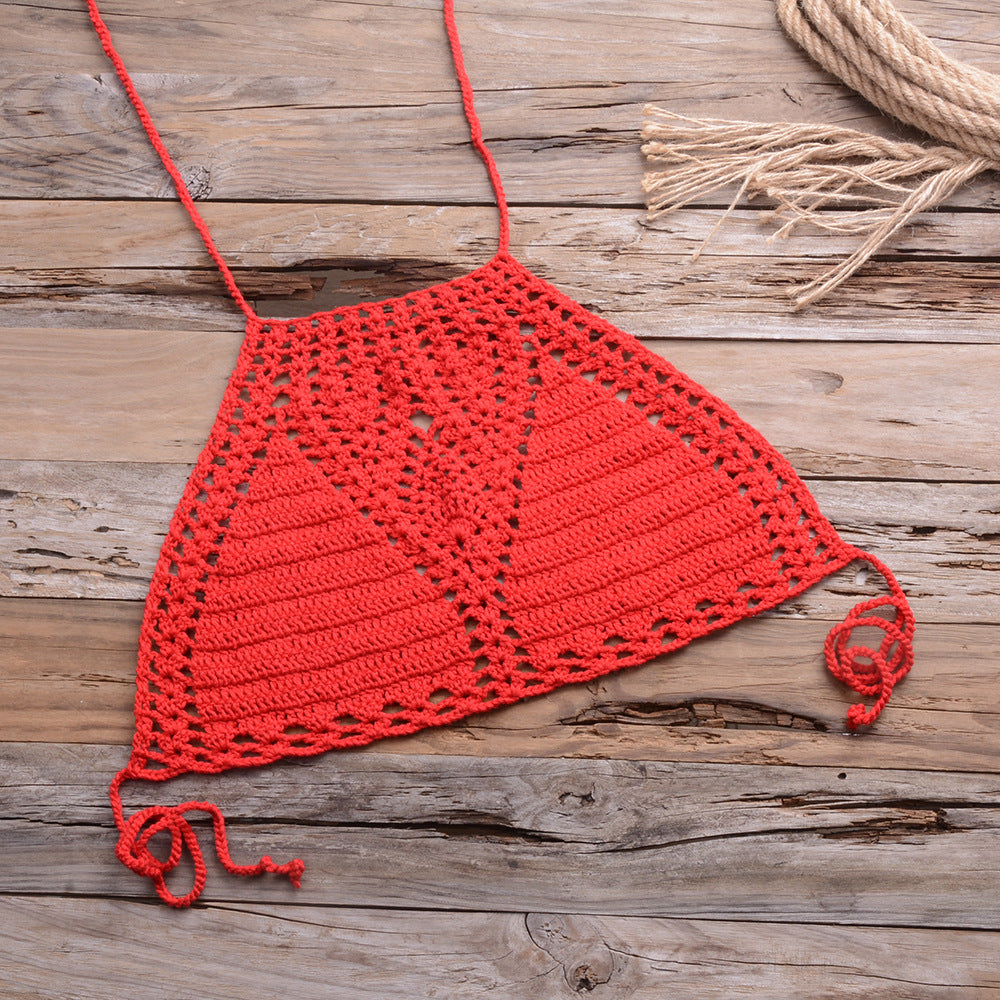 Openwork braided strap bikini