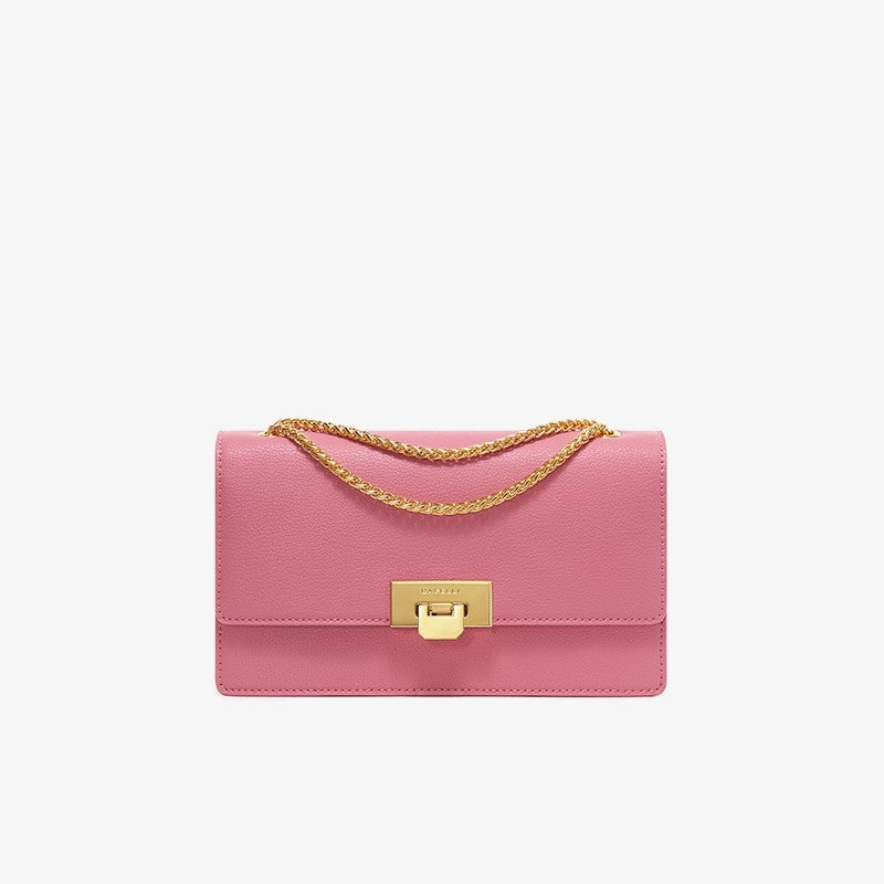 Sac à bandoulière tendance en cuir pour femme avec chaîne