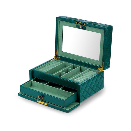 Luxury Double Layer Jewelry Storage Box Large Capacity
