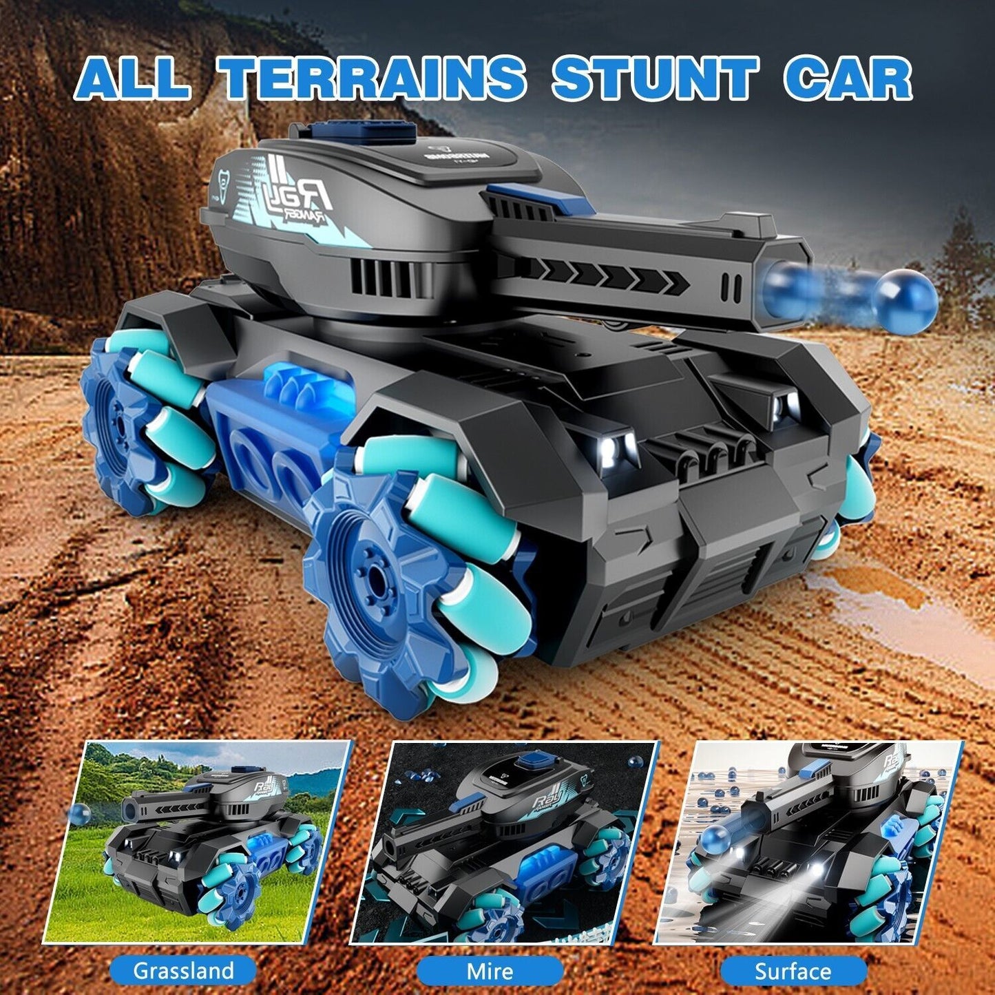 2025 Y1 RC Truck Drift Gesture Car, Rc Crawler Scale Water Bullet Shooting,All Terrain 4WD Battle Stunt Car With 360 Rotating, Lights Music Birthday Gifts,RED.Logistics Is Randomly Sent By USPS,FEDEX