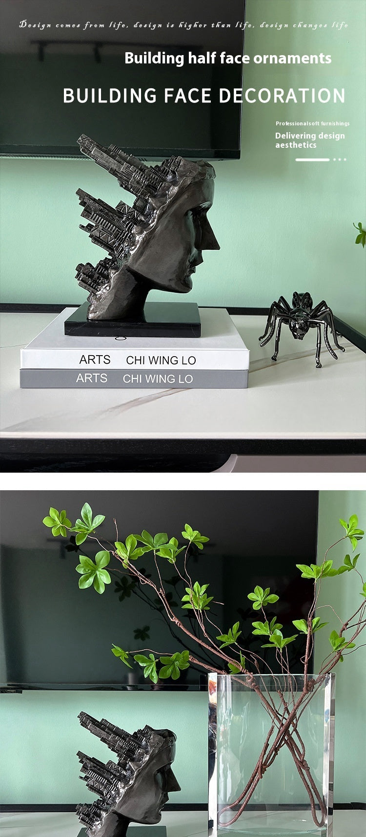 Modern Light Luxury Building Wind Incomplete Head Portrait Decoration Office Desk Surface Panel Soft Decoration