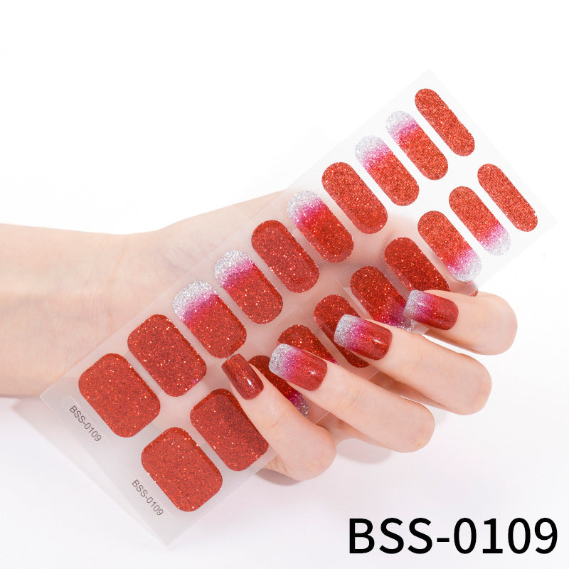 Zhengxiang custom gel nail stickers light therapy European and American nail stickers Amazon baked light checkerboard nail stickers