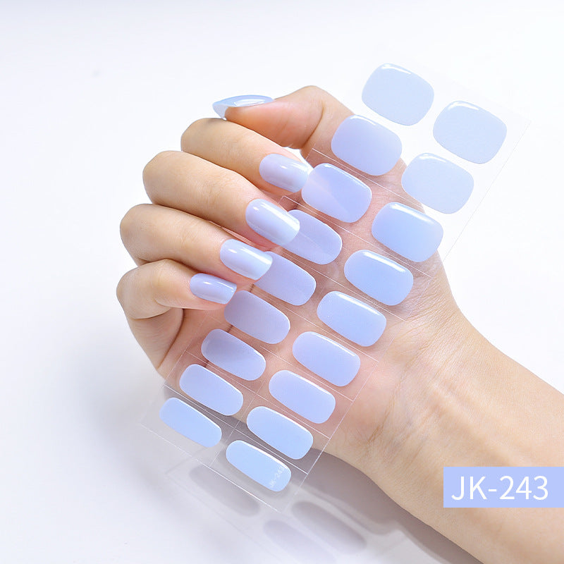 ملصقات أظافر جل نصف مخبوزة وشبه معالجة بالأشعة فوق البنفسجية من Pure Desire Ice Through Cat's Eye Aurora Wearing Nails منتجات نهائية للبيع بالجملة