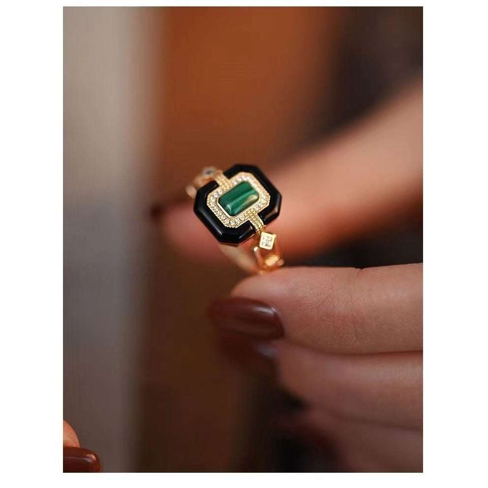 Enamel Stone Graceful And Fashionable Women's French Retro Ring