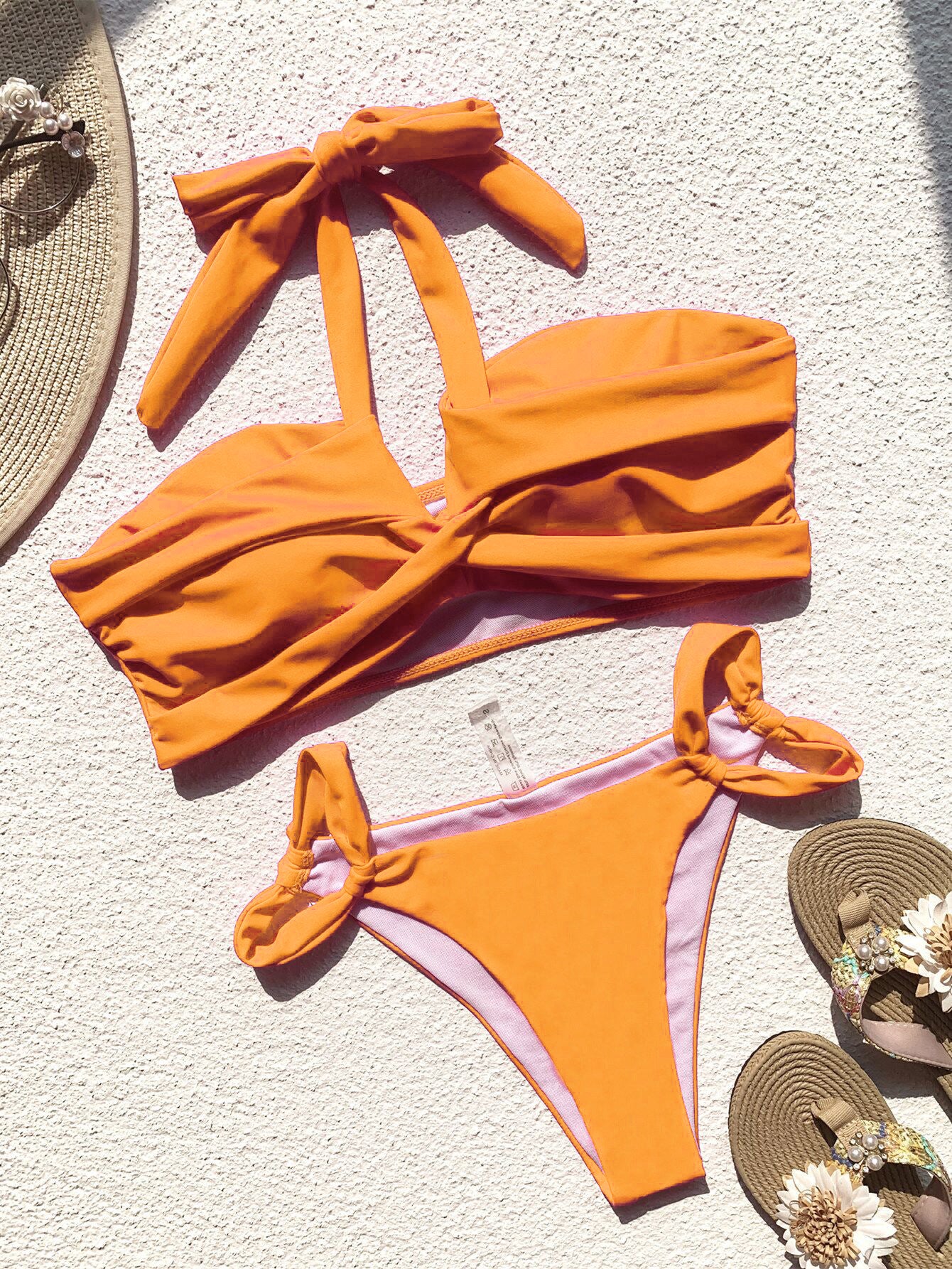 New bikini solid color European and American foreign trade bikini strap sexy swimsuit bikini manufacturers supply