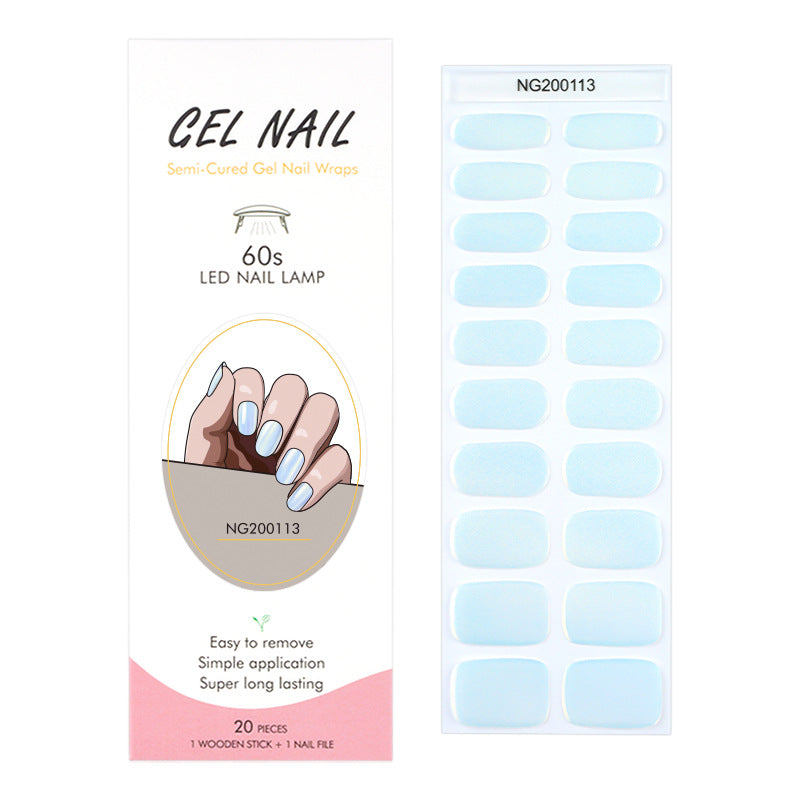 Flash cross-border gel nail stickers wholesale 20 finger phototherapy lamp nail polish gel nail stickers half-baked nail stickers wholesale