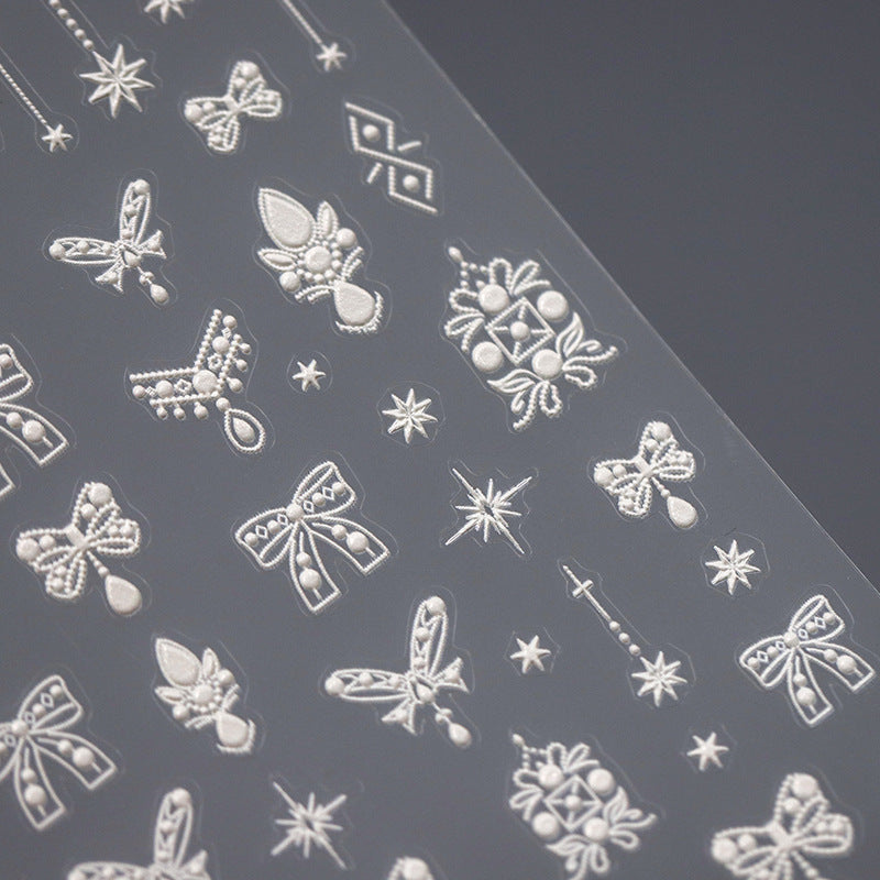 Iron new technology Japanese 5D nail stickers thin and tough adhesive nail stickers accessories TS-3210 Baroque pearl