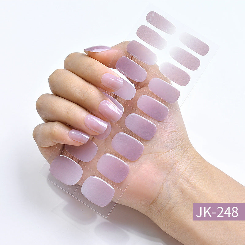 ملصقات أظافر جل نصف مخبوزة وشبه معالجة بالأشعة فوق البنفسجية من Pure Desire Ice Through Cat's Eye Aurora Wearing Nails منتجات نهائية للبيع بالجملة