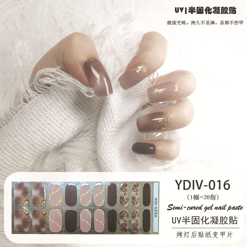 Edie spot semi-cured light therapy lamp half-baked gel nail art stickers nail polish 20 nail stickers factory wholesale