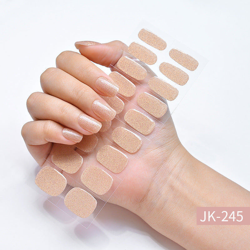 ملصقات أظافر جل نصف مخبوزة وشبه معالجة بالأشعة فوق البنفسجية من Pure Desire Ice Through Cat's Eye Aurora Wearing Nails منتجات نهائية للبيع بالجملة