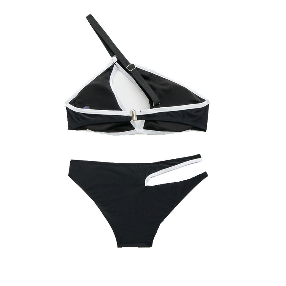 Foreign single swimsuit 2025 new bikini solid color swimsuit AliExpress Amazon European and American bikini women's swimsuit