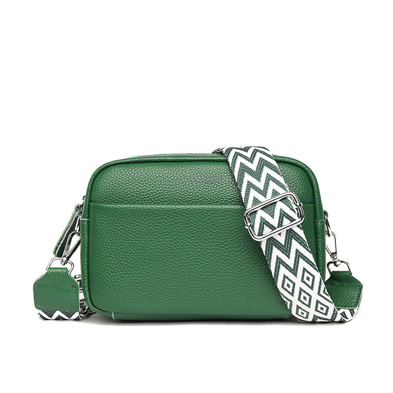 Cross-border leather women's bag wholesale 2023 new trendy fashion simple one-shoulder Messenger bag first layer cowhide small square bag