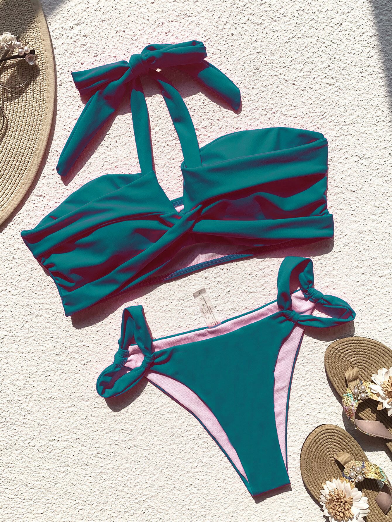 New bikini solid color European and American foreign trade bikini strap sexy swimsuit bikini manufacturers supply