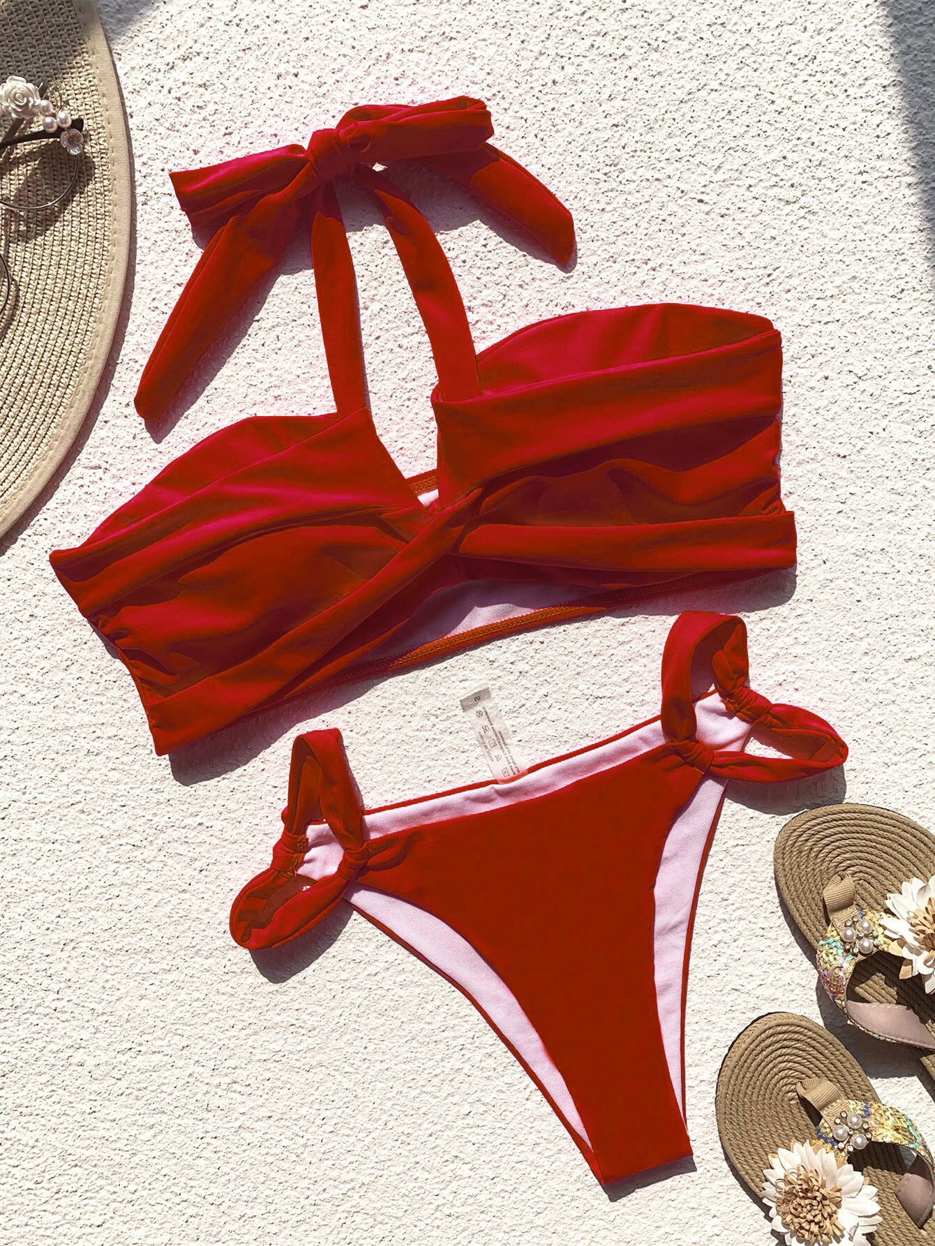 New bikini solid color European and American foreign trade bikini strap sexy swimsuit bikini manufacturers supply