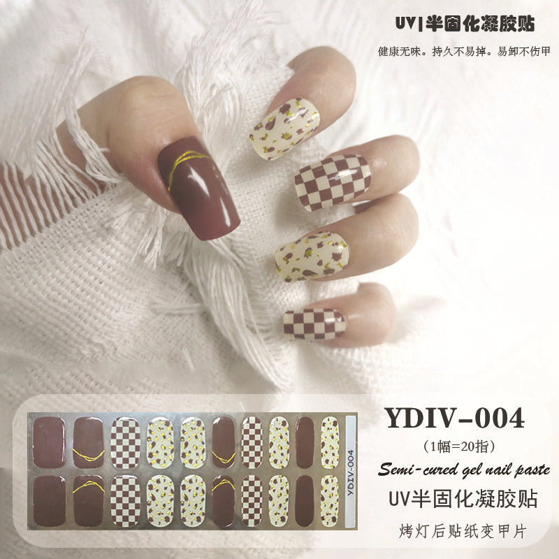 Edie spot semi-cured light therapy lamp half-baked gel nail art stickers nail polish 20 nail stickers factory wholesale