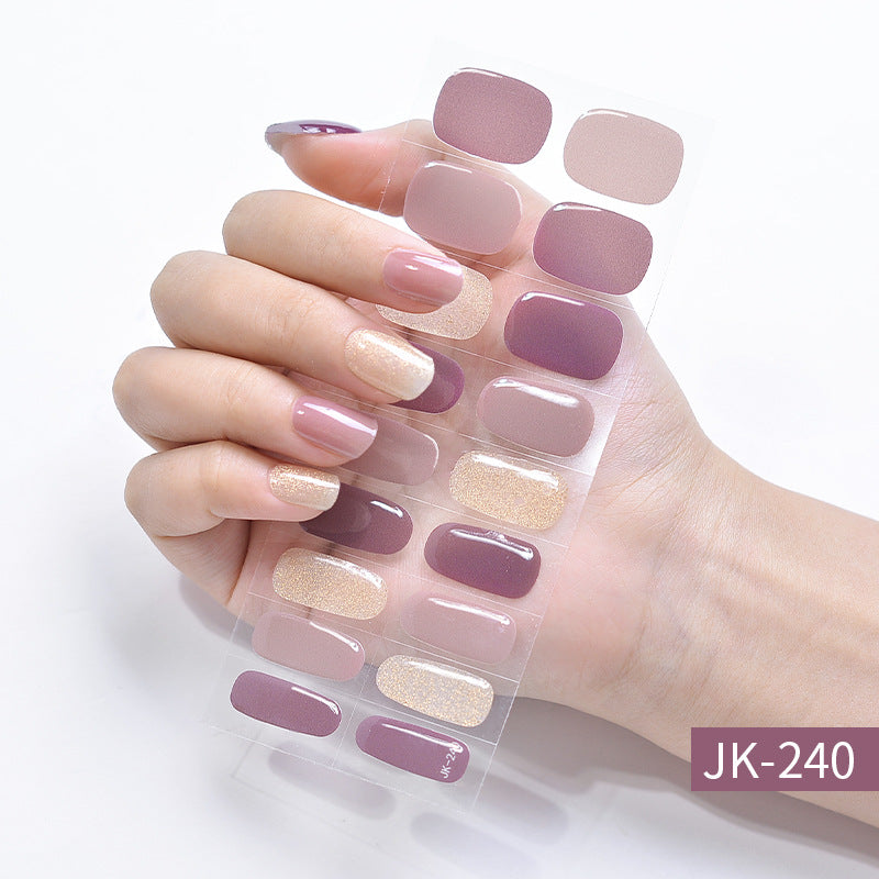 ملصقات أظافر جل نصف مخبوزة وشبه معالجة بالأشعة فوق البنفسجية من Pure Desire Ice Through Cat's Eye Aurora Wearing Nails منتجات نهائية للبيع بالجملة