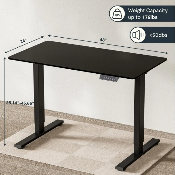 Electric Standing Desk Whole Piece Adjustable Height Desk Home Office Computer Workstation Sit Stand Up Desk