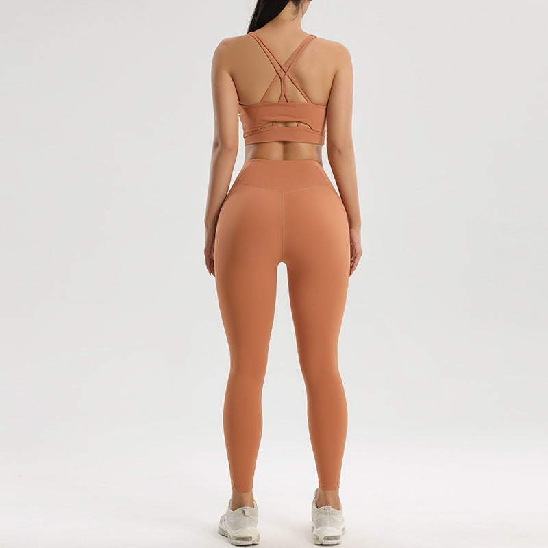 Women's Exercise Workout Outfit Yoga Running Two-piece Suit