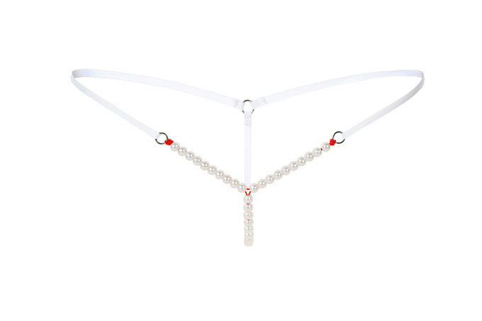 New Women's Ultra-fine Sexy Hot Underwear Pearl Massage T-back