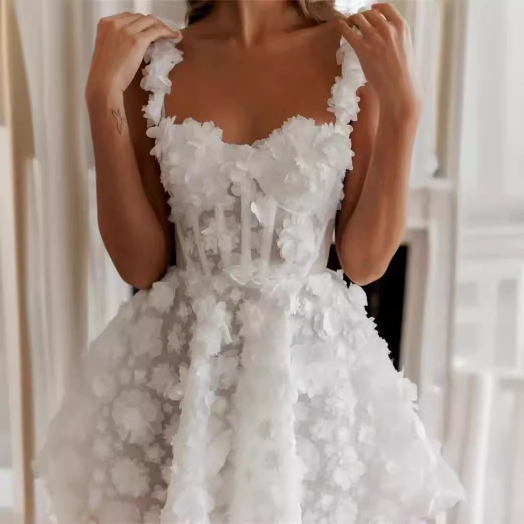 تصوير السفر فستان زفاف خفيف الوزن يمكن ارتداؤه يوميًا عالي الجودة