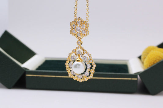 Light Luxury 925 Silver Gold Bead Pendant