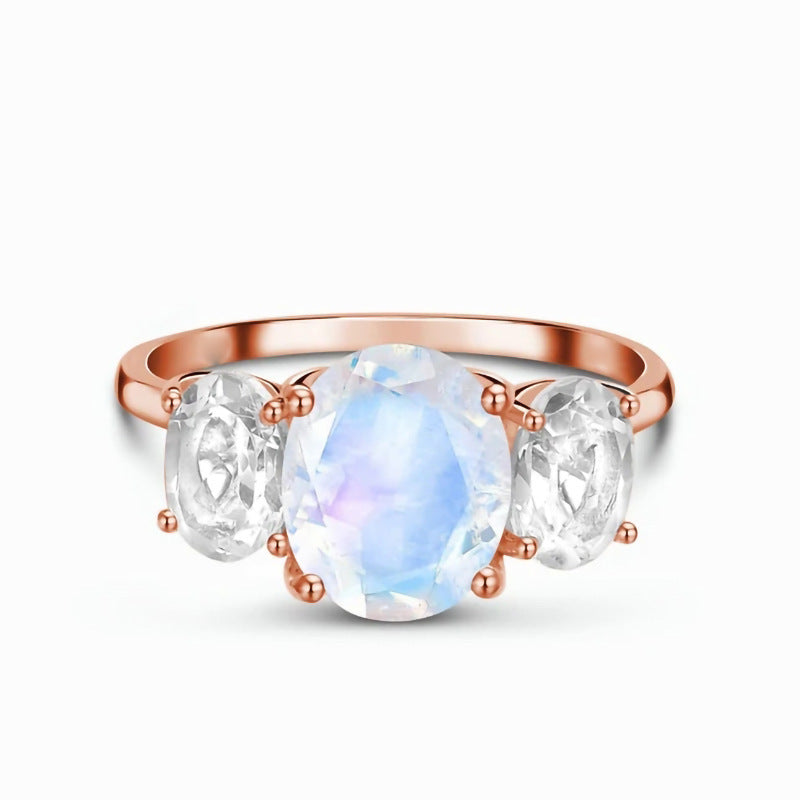 Micro Zircon Rose Gold Ring Women's Simple Light Luxury Jewelry