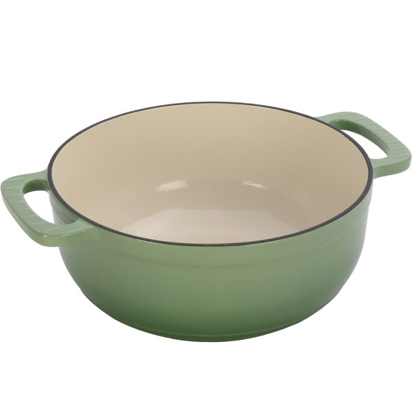 Cast Iron 6QT Cookware Gradient Green With Two Silicone Gloves Enameled Pot