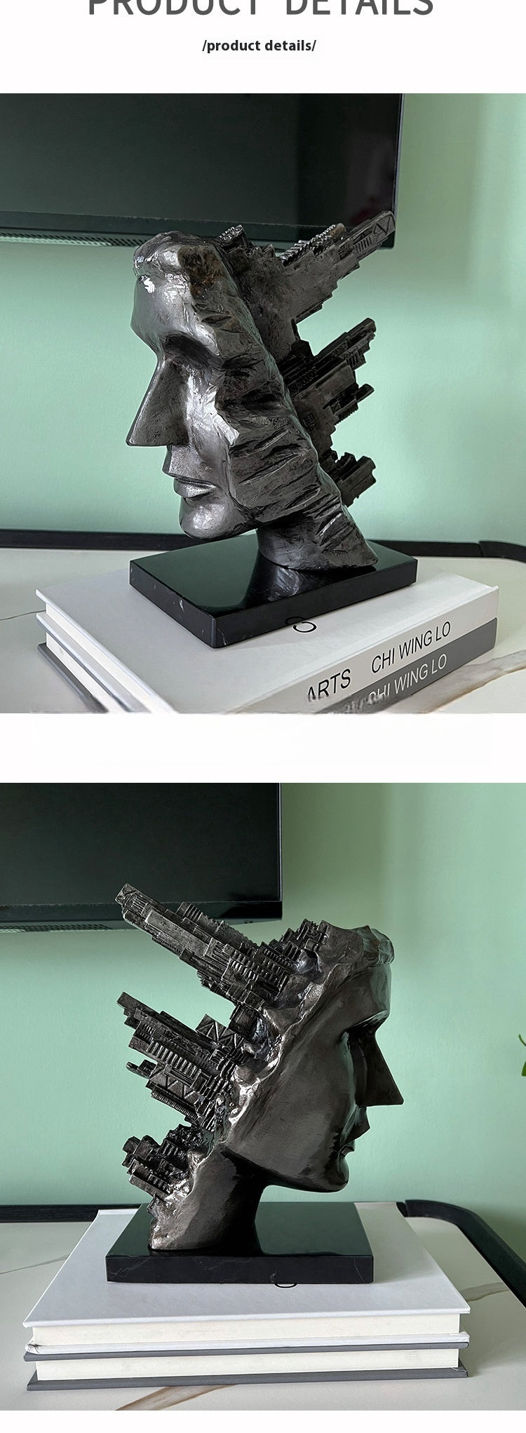 Modern Light Luxury Building Wind Incomplete Head Portrait Decoration Office Desk Surface Panel Soft Decoration