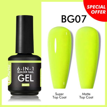 6 IN 1 Extension Gel 15ML Builder Nail Gel In A