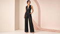 Elegant And Chic Women's Sequined Lapel Jumpsuit